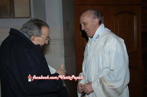 Roma 7 Marzo 2009 - Il Cardinal Jorge Mario Bergoglio con Giulio Andreotti