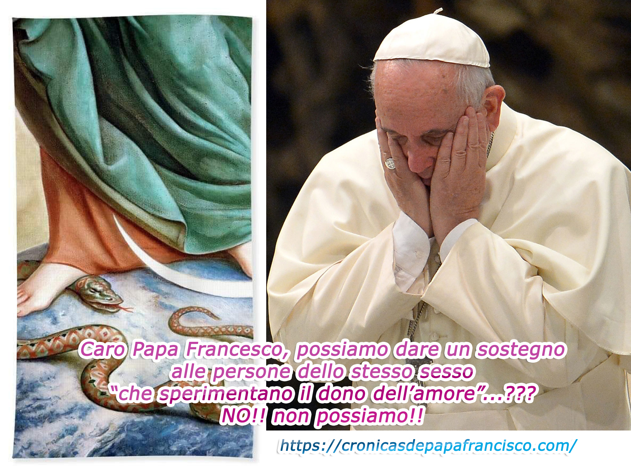 Amore-omo? NO! caro Papa Francesco, Dio non lo benedice affatto!